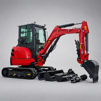 Excavator Mini Euro 5 EPA 2 Ton dengan Thumb Crawler Digger, Excavator Kecil untuk Dijual
