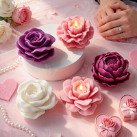 N-023 Hadiah Hari Valentine Lilin Aromaterapi Kreatif Berbentuk Bunga Lilin Beraroma Bentuk Mawar dan Peony untuk Dekorasi Rumah