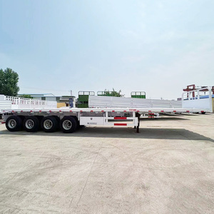 Offre Spéciale Usine Prix13M <span class=keywords><strong>Quad</strong></span> Essieu <span class=keywords><strong>Remorque</strong></span> 4 <span class=keywords><strong>Essieux</strong></span> Semi À Plat Conteneur <span class=keywords><strong>Remorque</strong></span> avec Paroi Avant à Vendre en Namibie - Product Image 4