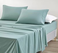 Parure de draps King Size lavée - 4 pièces, douce, respirante, résistante aux plis et à la décoloration, draps à poches profondes de 12 pouces, taies d'oreiller en polyester