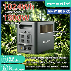 AFERIY P180 PRO 1800W 1024Wh LiFePO4 Estación de Energía Portátil, Onda Sinusoidal Pura, UPS, Carga Rápida en 1H, Generador Solar Expandible AF-P180 - Product Image 3