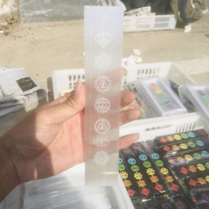 Natural Bulk Crystal <strong>Engraved</strong> 7 <strong>Chakra</strong> Selenite Sticks Healing Seven <strong>Chakra</strong> Selenite Wand Plate Folk Crafts for Gifts - Product Image 2