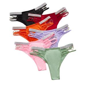 Tanga Sexy para Mujer, Corte Cheeky con Tiras, Cintura Alta en V, Ecológico, Transpirable, 85% Poliéster + 15% Elastano - Product Image 3