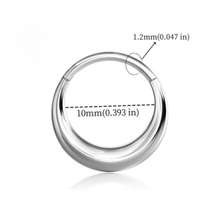 Anneau de nez en forme de croissant de lune en acier inoxydable doré, bijou de septum, piercing d'oreille, forme ronde M2408 - Product Image 2