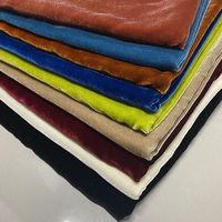 Tissu en velours de soie uni tissé 140 cm, multicolore, doux et brillant, mélange de soie à 18 % pour robes, vêtements et textiles