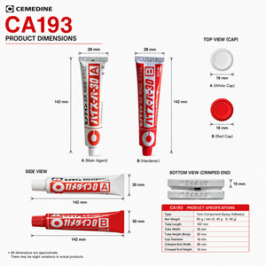 Adhesivo Epóxico CEMEDINE Super 30 de Alta Resistencia al Calor y al Agua para Metal, Cerámica y Plástico <span class=keywords><strong>Duro</strong></span>, 80g - Product Image 4