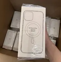 Étui de téléphone portable magnétique transparent en acrylique original, résistant aux chocs et à l'eau, pour 17 16 15 Pro Max X XS 8 Plus