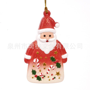 Adorno Colgante de Ángel Navideño de Resina Transparente con Flores para Decoración de Árboles - Product Image 4