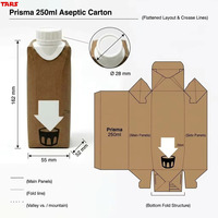 Boîte en carton cylindrique Tars Prisma-250ml avec assemblage de bouchon à bec verseur moulé par injection, feuille de barrière en aluminium et papier kraft imprimé pour