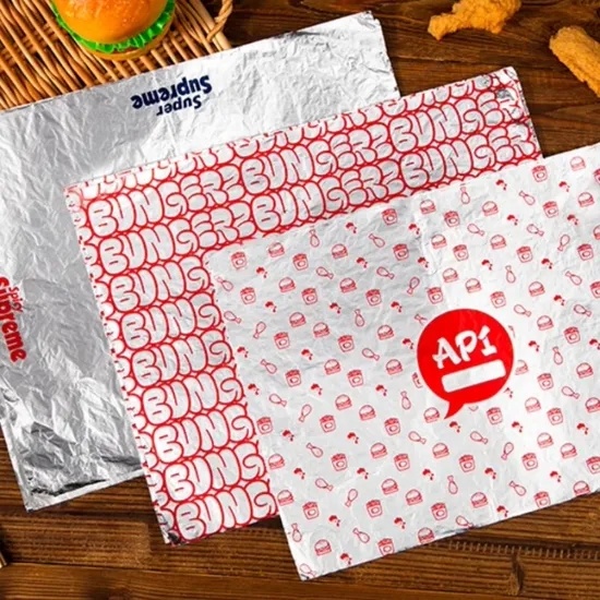 Custom Eco-Friendly Food Grade Oil-Proof and Waterproof Honeycomb Aluminum Foil /Burger / Hamburger / Wrapping / Packaging Paper