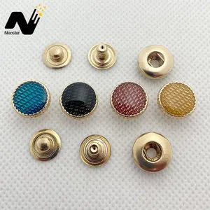 Cheap Price Designer Custom Logo Embossed Press Coat Metal Snaps Buttons For Leather