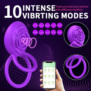 เครื่องสั่นกระตุ้นอวัยวะเพศชายแบบไร้สาย APP Rose Lock Semin Ring พร้อมรีโมทคอนโทรล ชาร์จได้ ผลิตจากซิลิโคน กันน้ำ เป็นมิตรต่อสิ่งแวดล้อม - Product Image 4