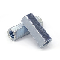 Galvanized Carbon Steel Fully Threaded Hex Coupling Nuts Heavy Duty Long Connection Nut Threaded Rod Connector Fasteners Class