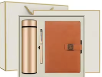Coffret Cadeau Promotionnel Transfrontalier A5 : Carnet en Papier Écologique et Tasse Thermos avec Gravure de Logo Personnalisée et Impression Numérique