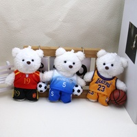 Porte-clés en peluche personnalisé pour ours avec impression de logo, rembourrage en coton PP, 11x7x13cm