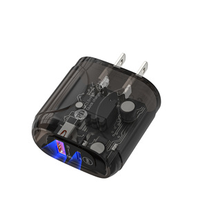 2025 nuevo enchufe de viaje transparente QC3.0 PD 45W adaptador de corriente para ordenador portátil para <span class=keywords><strong>iPhone</strong></span> cargadores rápidos portátiles tipo C cargador de pared USB - Product Image 1