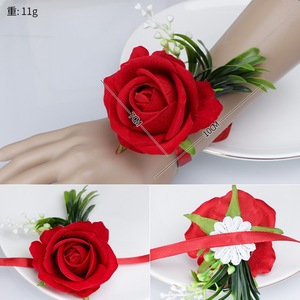 Mariage marié boutonnière demoiselle d'honneur fleurs Bracelet blanc Rose boutonnière Corsage broche fleur mariage témoin Corsages fleur - Product Image 6