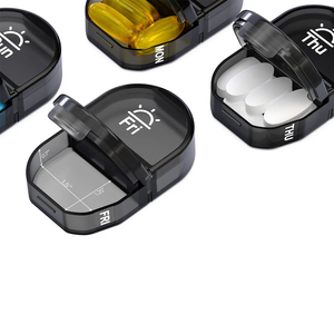 Hộp đựng thuốc bằng nhựa mini cầm tay với dung tích lớn 14 ngăn hai lần hàng ngày hàng tuần <span class=keywords><strong>7</strong></span> ngày sử dụng hộp đựng mẫu tròn - Product Image 6