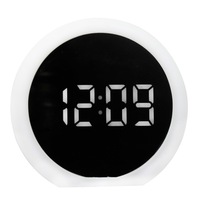 Réveil numérique LED multifonctionnel intelligent avec commande vocale, miroir, veilleuse, affichage de la température, en plastique
