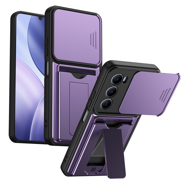 Multifunctional Card Holder Kickstand Sliding Window Protective case for Techo Itel A100 ITEL A100C Anti-drop Phone case