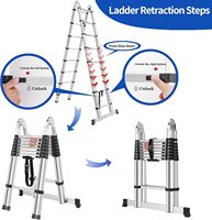 Échelle télescopique multifonctionnelle en aluminium avec pieds antidérapants, pliable, légère, escalier télescopique moderne