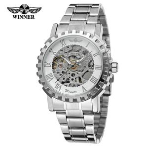 Orologio da Polso Meccanico Automatico da <span class=keywords><strong>Uomo</strong></span> T-Winner con Drago Dorato, Numeri Romani e Quadrante Scheletrato - Product Image 3