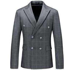 Tute da <span class=keywords><strong>uomo</strong></span> <span class=keywords><strong>doppiopetto</strong></span> da <span class=keywords><strong>uomo</strong></span> di colore grigio abiti da <span class=keywords><strong>uomo</strong></span> 3 pezzi Slim Fit abiti maschili formali per il matrimonio - Product Image 4