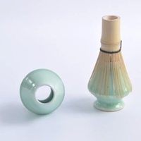 Vente en gros OEM cérémonie japonaise 100 broches fouet en bambou Matcha thé fouet Chasen et cuillère ensemble