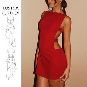 OEM estate <span class=keywords><strong>donna</strong></span> tinta unita in tessuto naturale senza maniche alla moda Sexy ritagliato abiti <span class=keywords><strong>Casual</strong></span> on-line all'ingrosso fornitore - Product Image 1