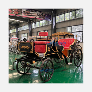 รถม้าชมวิวสีดำแดงสำหรับสวนสาธารณะ รถม้าไฟฟ้าสำหรับงานแต่งงาน ใช้งานง่าย - Product Image 1