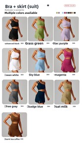Ensemble de yoga 2 pièces transfrontalier Europe/Amérique, soutien-gorge asymétrique à une épaule, séchage rapide, dos élégant, pour <span class=keywords><strong>fitness</strong></span> et course en extérieur - Product Image 6