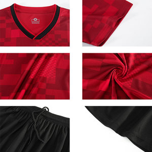 Kaos Sepak Bola Gaya Turnamen Jersey Sepak Bola Pakaian Latihan Kustom Bernapas Cepat Kering 100% Poliester - Product Image 4