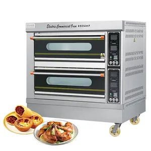 Commercial Stainless Steel 2Deck Electric Food Baking Oven Stainless Steel Automatic Bread Pizza Heat Oven Machine