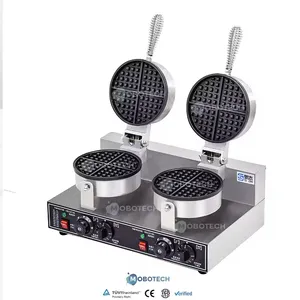 Chuyên nghiệp đôi đầu Waffle Baker làm bánh snack máy cho sử dụng thương mại