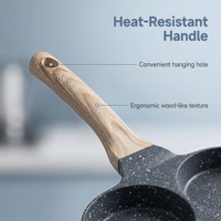 Poêle à frire carrée antiadhésive en aluminium à 4 trous personnalisable pour cuisine, compatible induction, facile à nettoyer