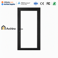 Porte simple en aluminium à cadre noir minimaliste de qualité supérieure pour balcon de villa, taille standard, haute précision, prix bas, livraison rapide