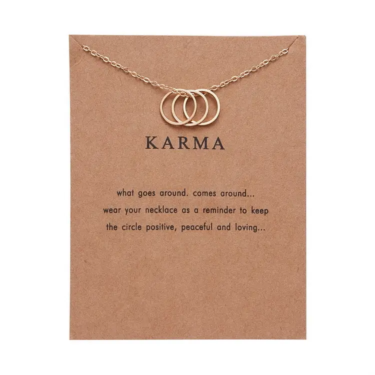 New Arrival Vintage Card Necklace Pendant Pearls of LOVE And Karma Jewelry Necklace