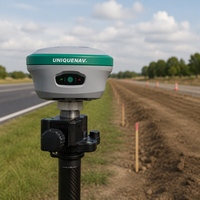 UNIQUENAV U20 Penerima GNSS Visual RTK 1408 Kanal Semua Konstelasi AR Stakeout Pengukuran Laser 100m IMU Tilt Surveying