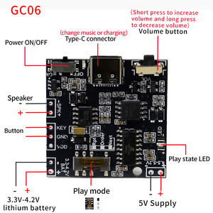 Gc06 mô-đun âm thanh ghi thẻ chuyển động Hộp quà tặng sáng tạo giáng sinh thẻ sinh nhật MP3 tải về mô-đun giọng nói Loại C - Product Image 4
