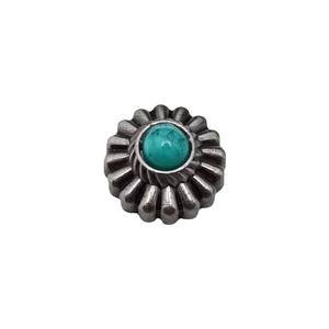 Fleur Turquoise Conchos Bouton Coulée Plaqué Argent Avec Dos Vis - Product Image 4