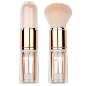 Juego de brochas de maquillaje retráctiles 5 en 1, brocha de silicona para labios de Color café, Mini brocha para sombra de ojos, herramientas de maquillaje de viaje portátiles - Product Image 1