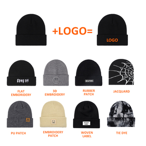 定制标志儿童针织豆豆空白纯色男女通用冬季儿童冷帽亚克力柔软针织平纹袖口豆豆帽 - Product Image 5