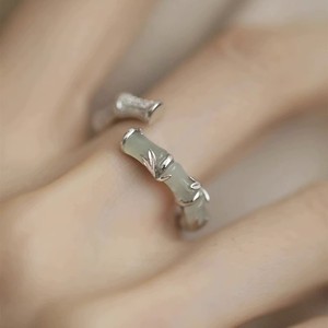 Bamboo Joint Ring For Women Open Index Finger Chinese Style Fashion Jewelry Light Colored Geometric Shape Gift - Product Image 3