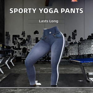 Autumn Fashionable Sporty Pencil Pants <strong>Basic</strong> Mid-waist Skinny <strong>Trousers</strong> With Printed Yoga Style Sweet Long Pants - Product Image 3