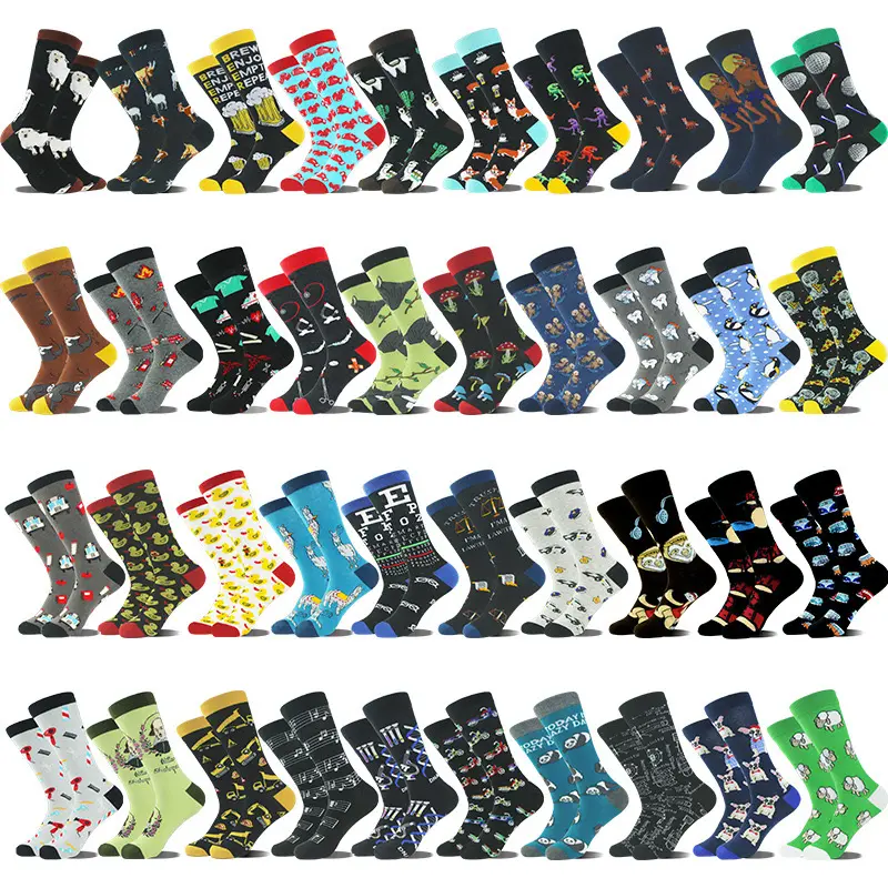 2024 Wholesale Cheap Crew Novelty Quality Socks Crazy Pattern Printed Cotton Happy Funny Animal Socks For Men Women Unisex