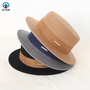 Nouveauté 2025 Chapeaux Fedora Unisexe Classiques de Haute Qualité Style Français en Feutre de <span class=keywords><strong>Laine</strong></span> Logo Personnalisé Large Bord pour les Fêtes d'Hiver - Product Image 1
