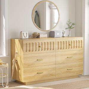 कारखाने थोक कस्टम आधुनिक लिविंग रूम 6 दराज भंडारण कैबिनेट बेडरूम फर्नीचर बेडसाइड ब्राउन ठोस लकड़ी की छाती - Product Image 5