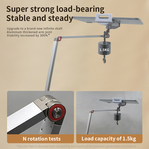 Đôi vũ trang có thể thu vào chiều cao cơ sở tấm 360 độ xoay Tablet Đứng trọng Tablet tầng chủ iPad đứng với cánh tay - Product Image 5