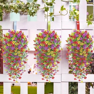 ดอกไม้ประดิษฐ์แบบแขวน 4 สี ผสมผสานกับยูคาลิปตัสสีเขียว ตกแต่งผนัง ใช้เป็นพร็อพถ่ายภาพงานแต่งงาน ตกแต่งร้านอาหาร - Product Image 2