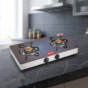 Table de cuisson portable KIMATSU à 2 brûleurs, allumage électronique, dispositif de sécurité en cas de panne de flamme, surface en verre, acier inoxydable, pour hôtel - Product Image 2